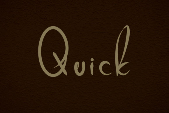 Quick: A Handwritten Font for Elegant Design